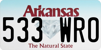 AR license plate 533WRO