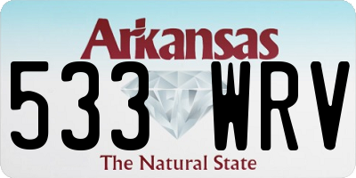 AR license plate 533WRV