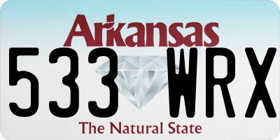 AR license plate 533WRX