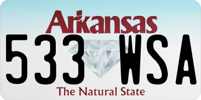 AR license plate 533WSA