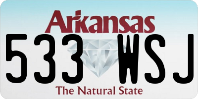AR license plate 533WSJ