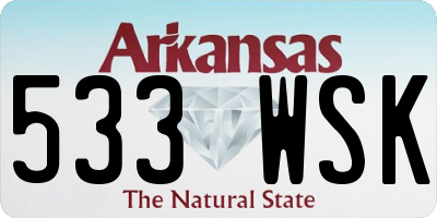 AR license plate 533WSK