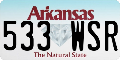 AR license plate 533WSR