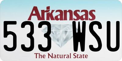 AR license plate 533WSU