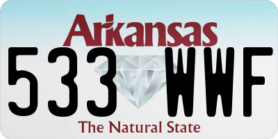 AR license plate 533WWF