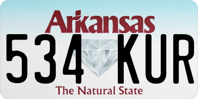 AR license plate 534KUR