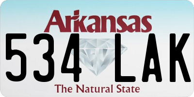 AR license plate 534LAK