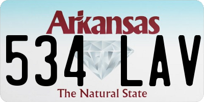 AR license plate 534LAV