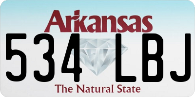 AR license plate 534LBJ