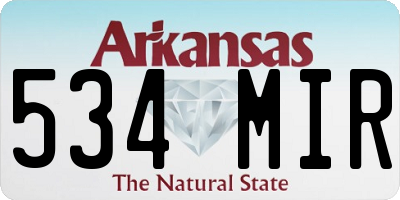 AR license plate 534MIR