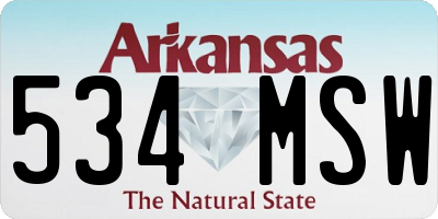 AR license plate 534MSW