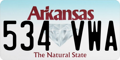 AR license plate 534VWA