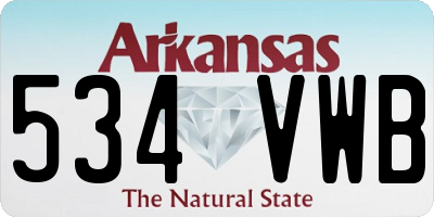 AR license plate 534VWB