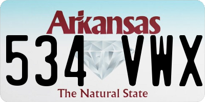 AR license plate 534VWX