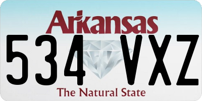 AR license plate 534VXZ