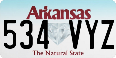 AR license plate 534VYZ