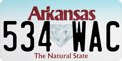 AR license plate 534WAC