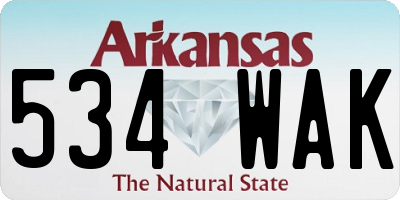 AR license plate 534WAK