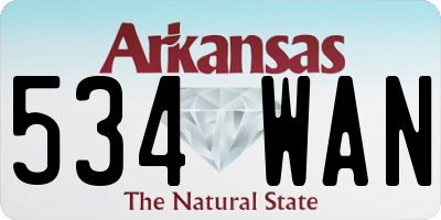 AR license plate 534WAN