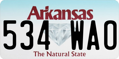 AR license plate 534WAO