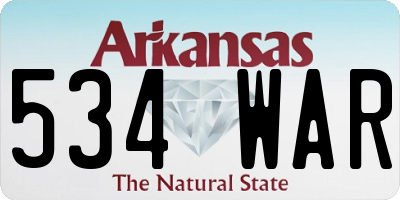AR license plate 534WAR