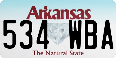 AR license plate 534WBA