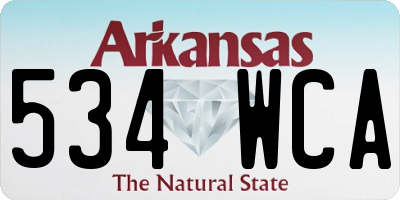 AR license plate 534WCA