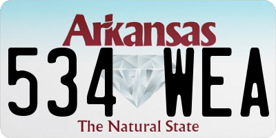 AR license plate 534WEA