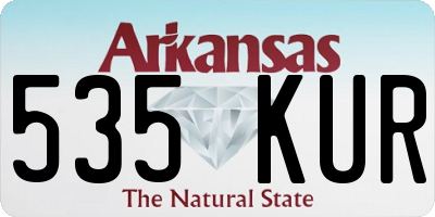 AR license plate 535KUR
