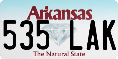 AR license plate 535LAK