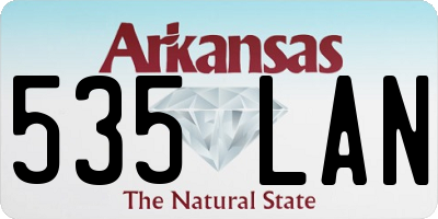 AR license plate 535LAN