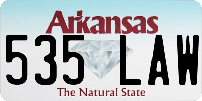 AR license plate 535LAW