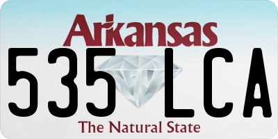 AR license plate 535LCA