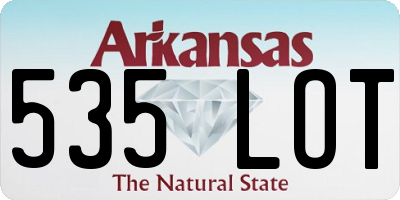 AR license plate 535LOT