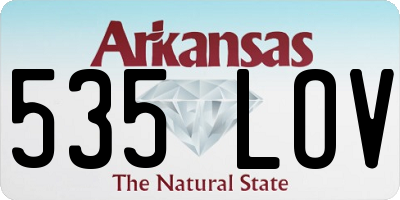 AR license plate 535LOV