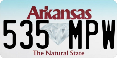AR license plate 535MPW