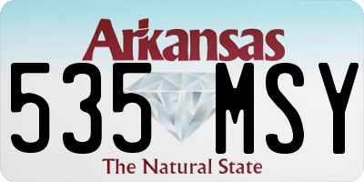 AR license plate 535MSY