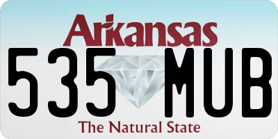 AR license plate 535MUB