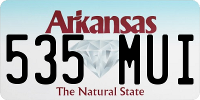 AR license plate 535MUI