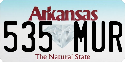 AR license plate 535MUR