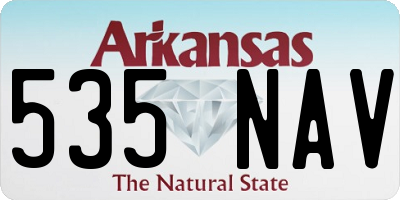AR license plate 535NAV