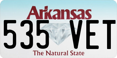 AR license plate 535VET