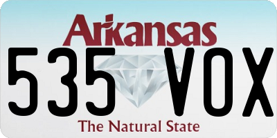 AR license plate 535VOX