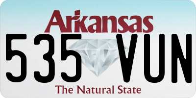 AR license plate 535VUN