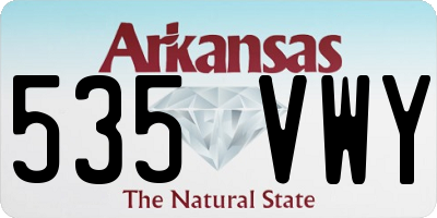 AR license plate 535VWY