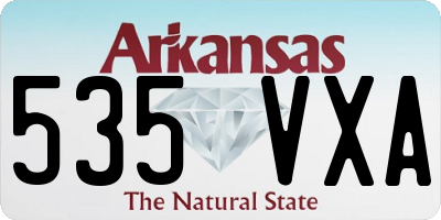 AR license plate 535VXA