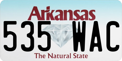 AR license plate 535WAC