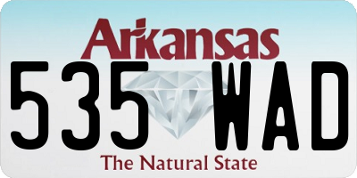 AR license plate 535WAD