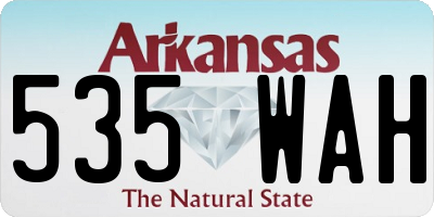 AR license plate 535WAH