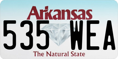 AR license plate 535WEA